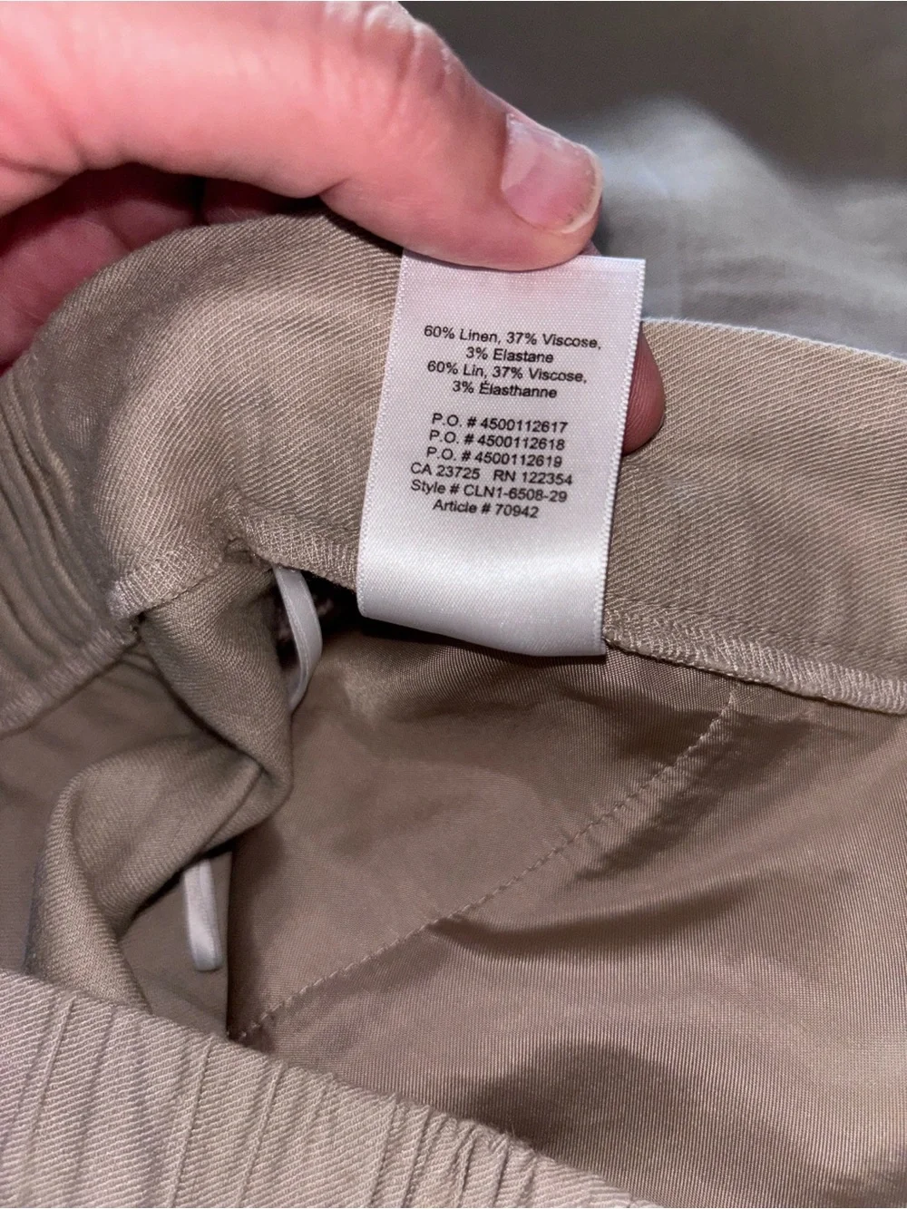Babaton Aritzia Tan Linen Ankle Trouser Pant Sz 10